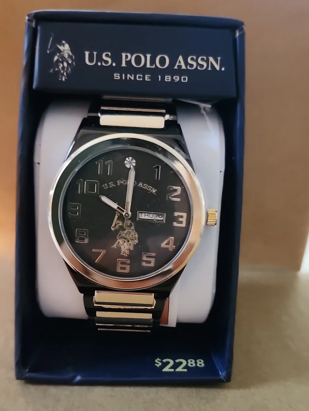 U.S. Polo Assn. Black and Gold Men's Bracelet Watch